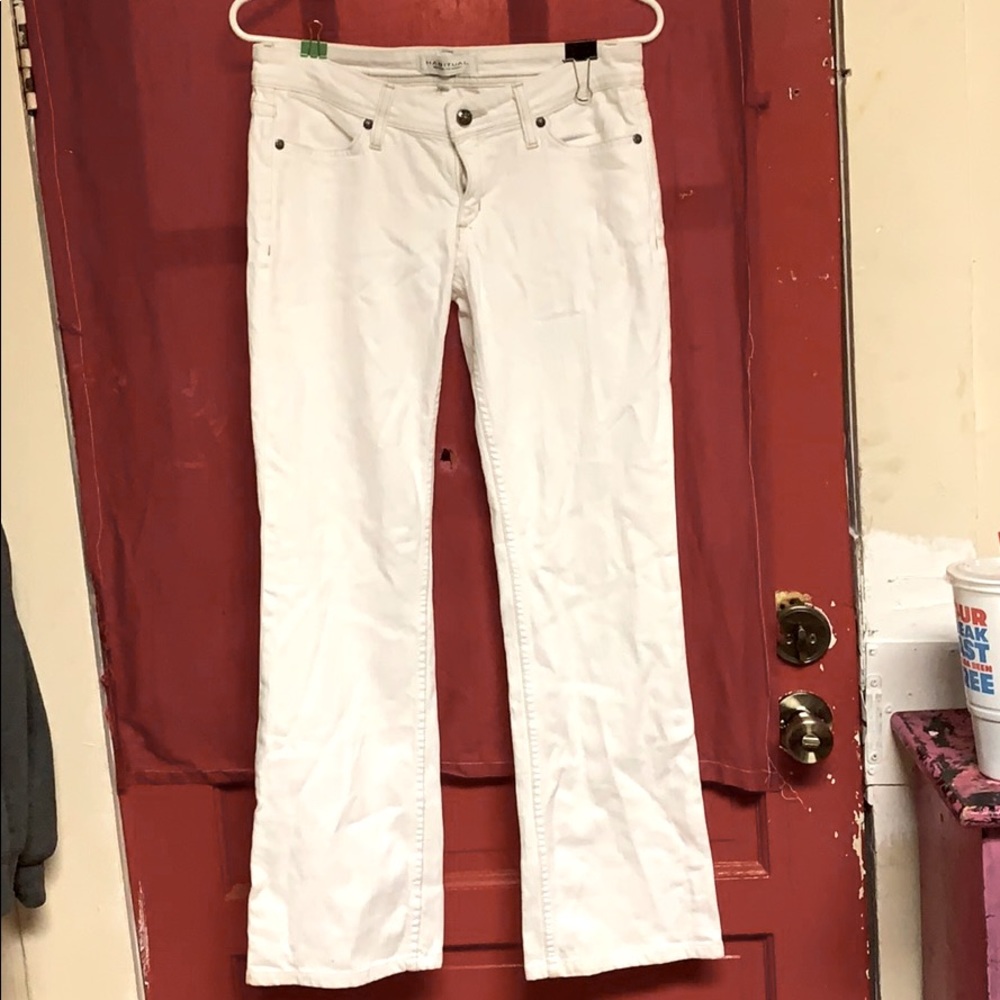 Habitual New York, Los Angeles white denim pants.